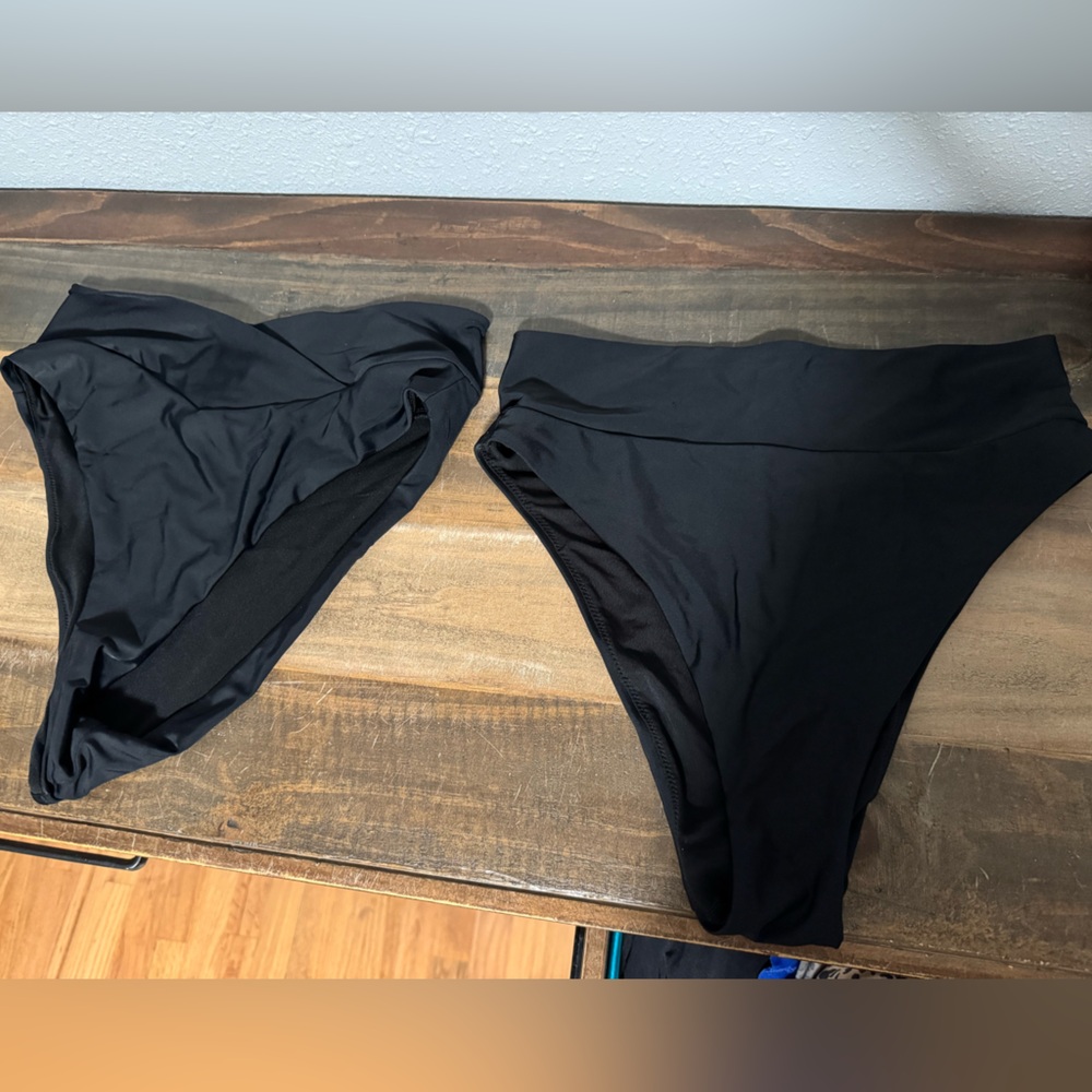 SET - Aerie Black High-Waisted Bikini Bottom (2!)